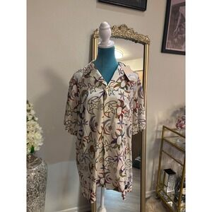 Scotch & Soda Mens Celestial Sun Moon Star Print Camp Shirt Cream Multi Large